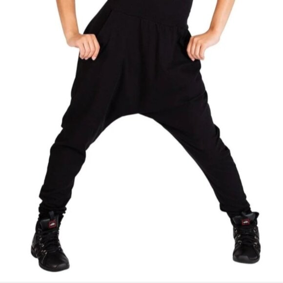 3/$20 Seductions Black Harem Pants Elastic Waist Flowy Pull On Lightweight - Picture 1 of 8